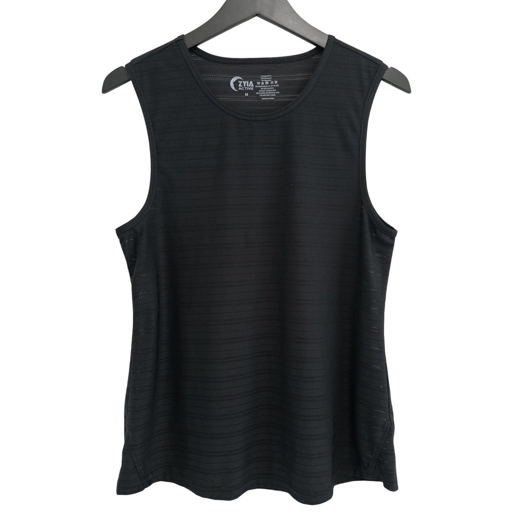 ZYIA Active Tank Top Womens M Black Mesh Sleeveless Gym Athleisure Yoga Sporty